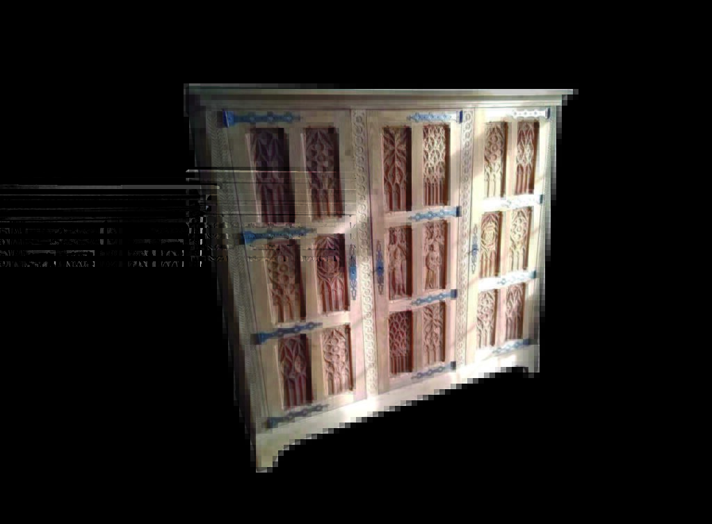 meuble sculpté décapé par aérogommage